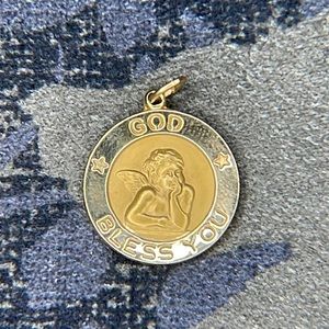 Beautiful 14kt Gold God Bless You pendant